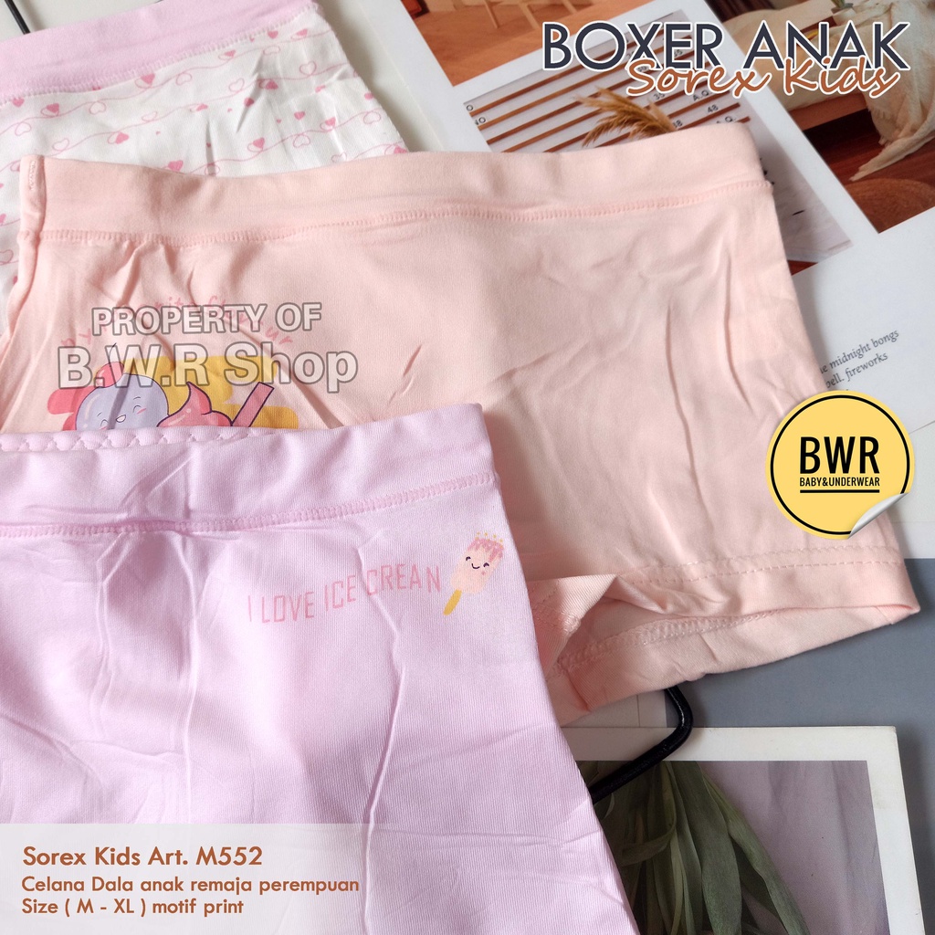 [ 6pc ] CD Boxer Sorex MA552 Anak / CD Celana Dalam Anak Remaja Motif Sorex 552 - Bwr