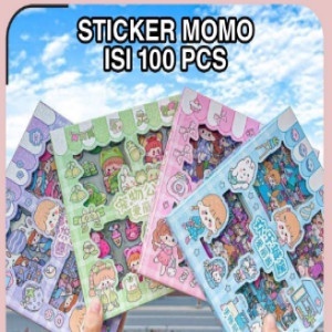 VIRAL! Sticker Waterproof Sticker Momo Dapat Box Isi 100 Lembar bisa COD
