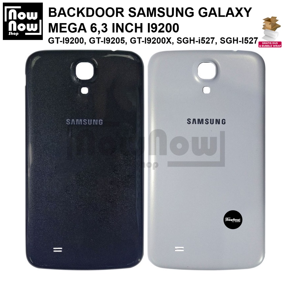 Backdoor Tutup Belakang Baterai Samsung Galaxy Mega 6.3 Inch I9200 GT-I9200 GT-I9205 GT-I9200X SGH-i527 SGH-I527 Backcover Back Casing Housing Cover Belakang Back Case Panel Replacement Kaca