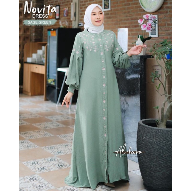 Novita Dress Bordir Ori By Al-Faro