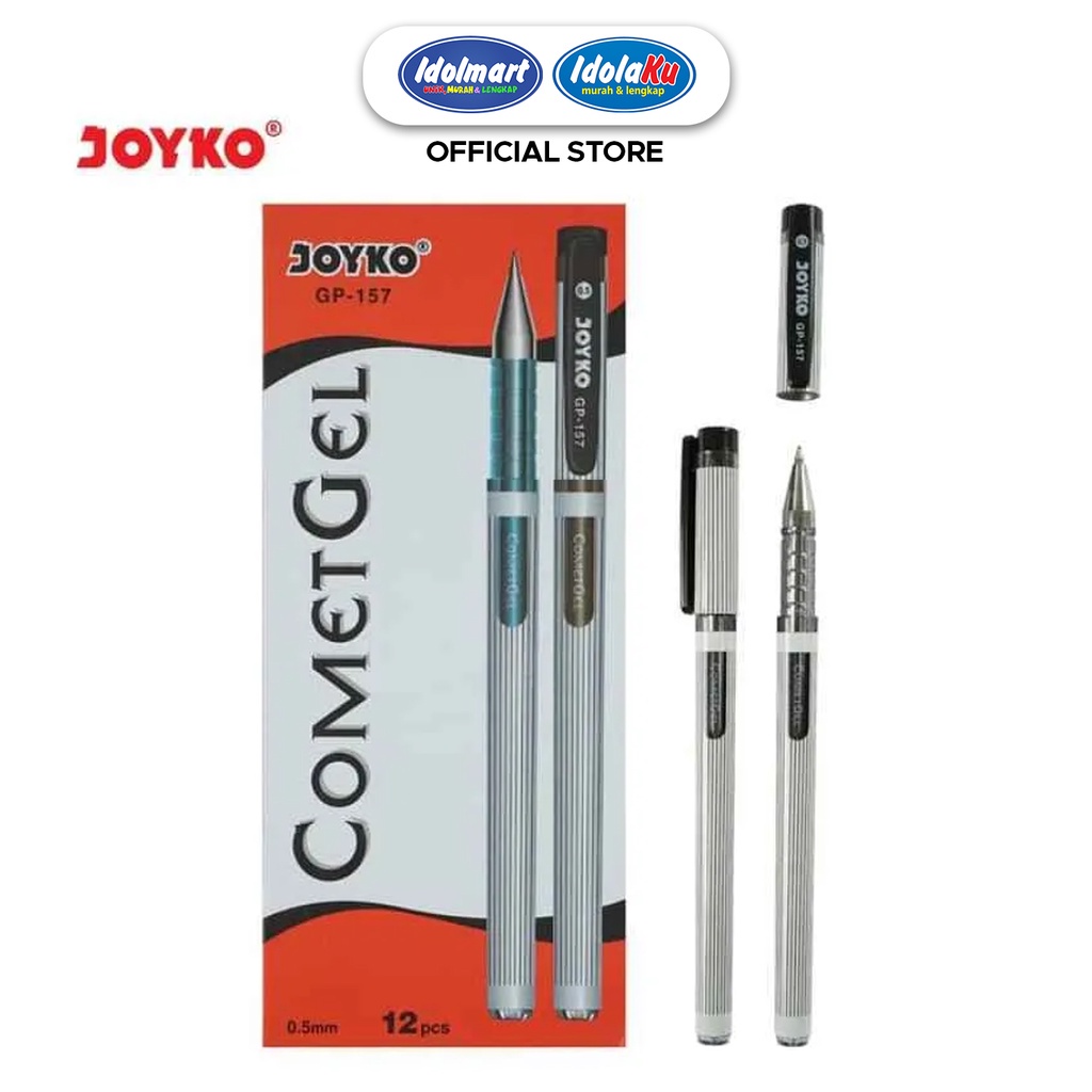 IDOLMART Joyko Ballpoint Gel Pen Comet Gel 0.5mm GP-157 Black/pcs Surabaya