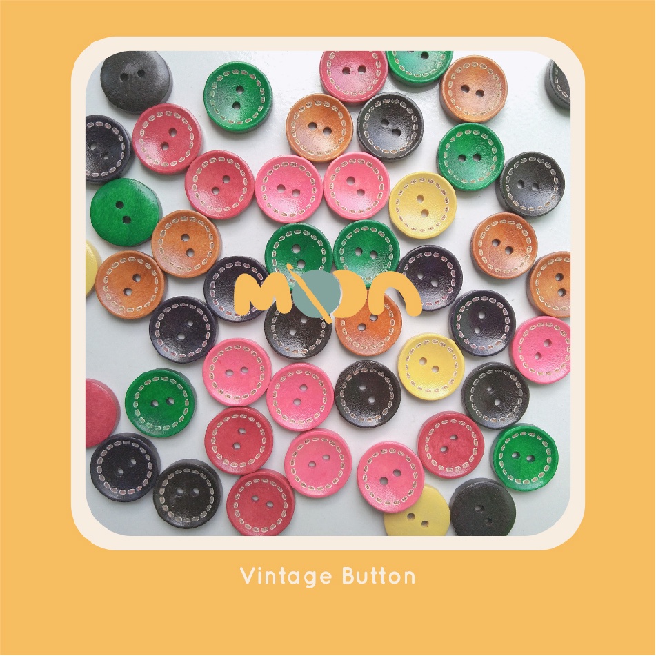 Vintage Button / Kancing / Kancing Kayu