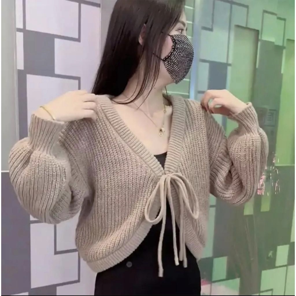 UN - Joly Sweater Tali Depan Rajut Wanita - Cardingan Rajut - Rajut