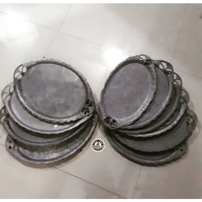 Nampan perak bakar lawas (nium/diral)