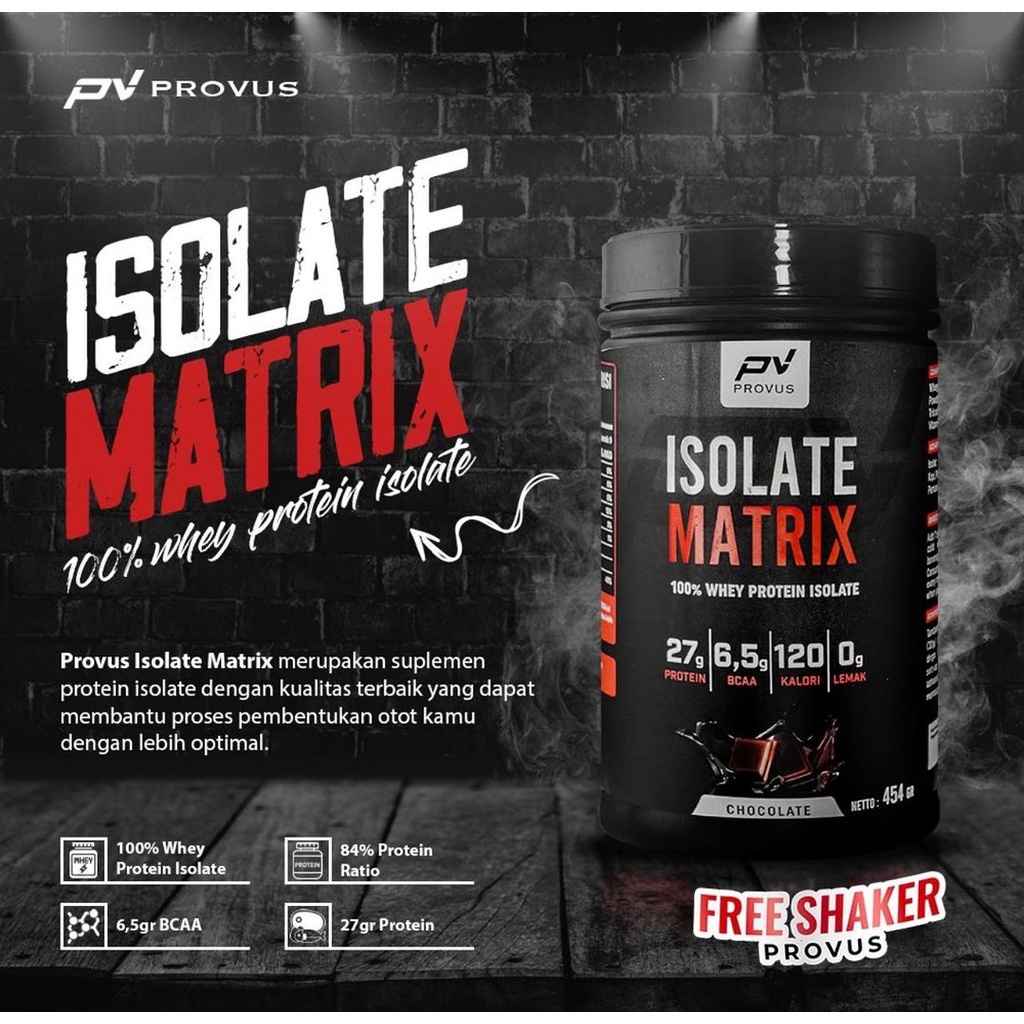 PROVUS Isolate Matrix 1 lb 450 gram - 100% Whey Protein Isolate Susu Gym