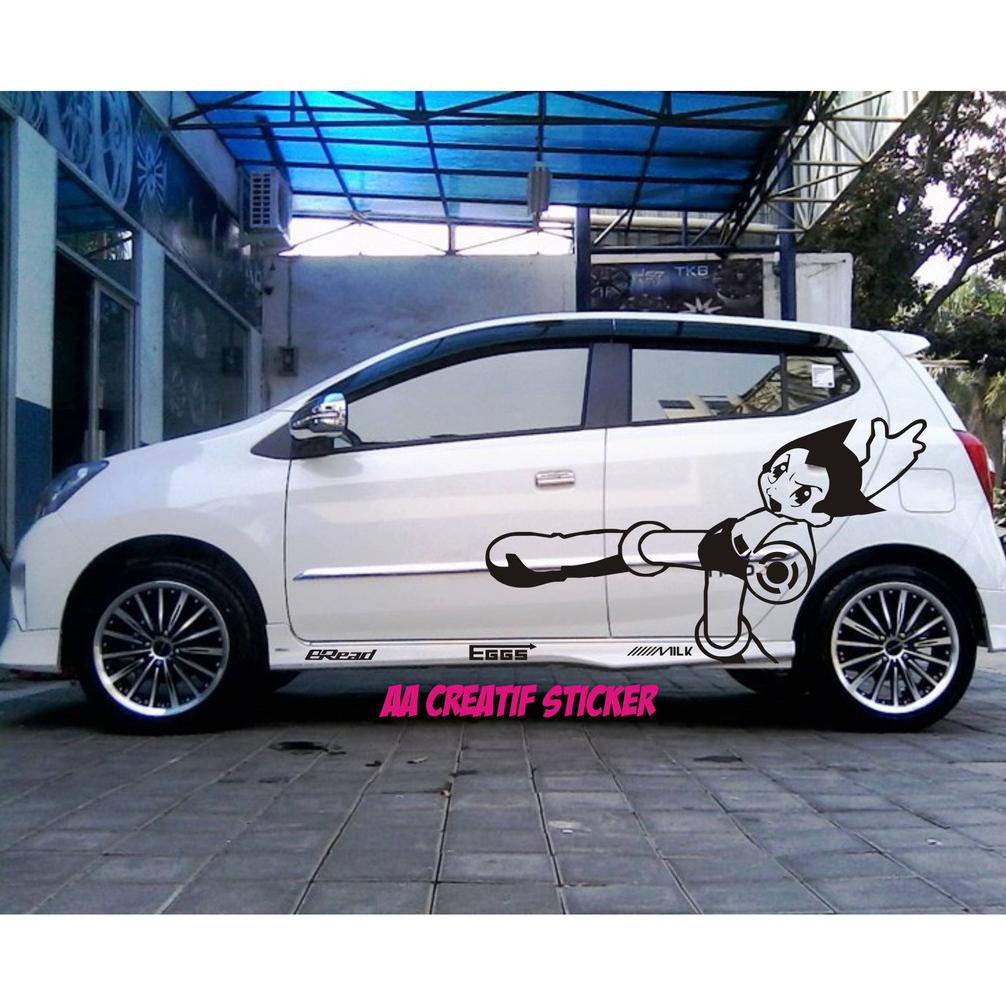 cutting sticker mobil kartun karakter atom bisa untuk agya ayla avanza brio calya sigra ignis spark