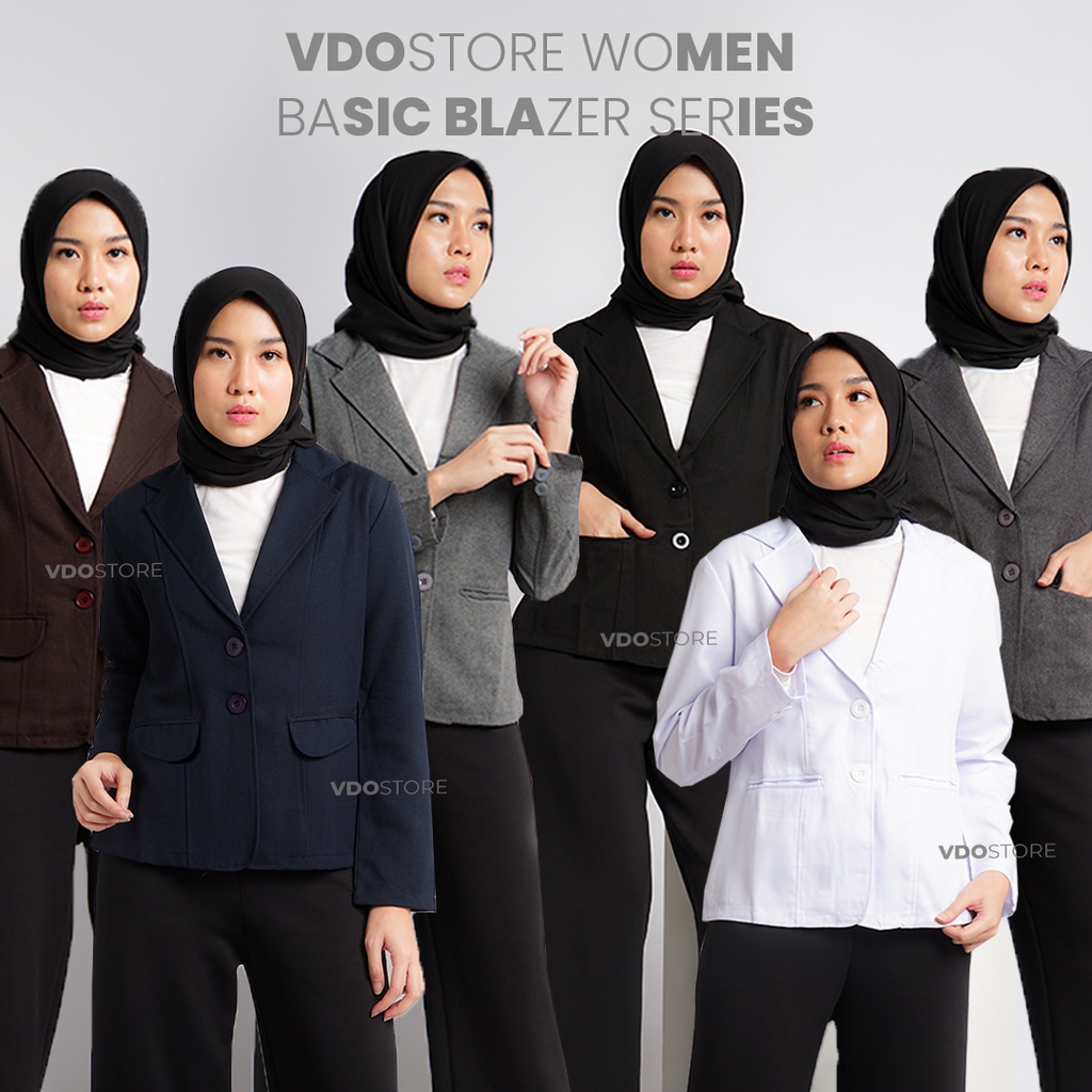 BLAZER WANITA PREMIUM - M L XL 2L 3L 4L 5L 6L - ATASAN KERJA JAS KANTOR JUMBO BIG SIZE PAKAIAN BLAZER PLUS SIZE FORMAL XXL 2XL 3XL 4XL 5XL  6XL LD 120 CEWEK BLEZER BLEZZER SIDANG SKRIPSI OUTER SET CELANA VDOSTORE HITAM ABU PUTIH DOKTER LAB NAVY COKLAT