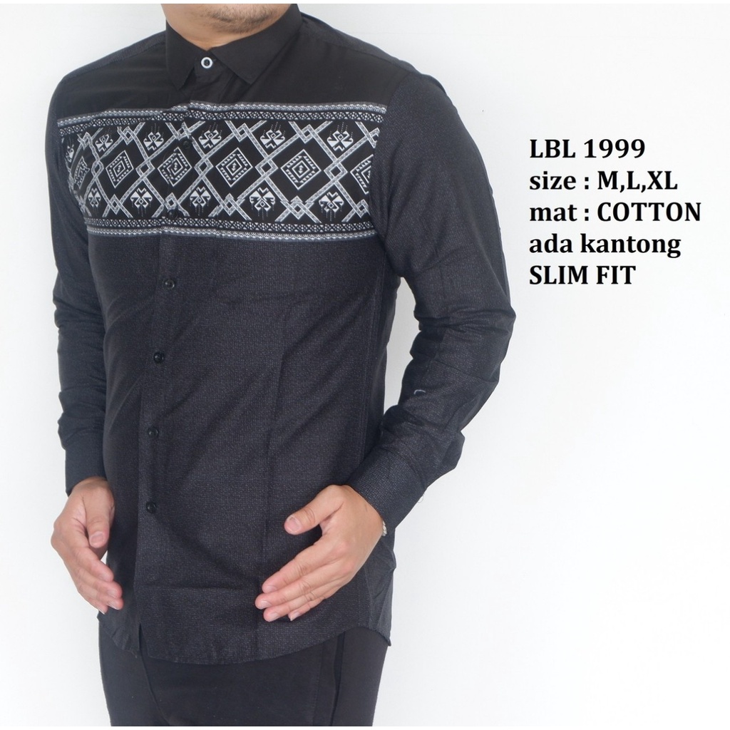 KEMEJA BATIK PRIA SLIM FIT BAJU BATIK PRIA SLIM FIT PREMIUM LBL1999