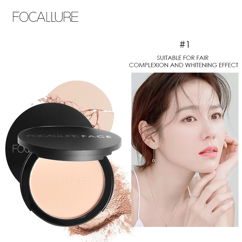 NIK - FOCALLURE Oil-control Pressed Powder-Matte Bedak Padat - 3 colours FA16 BPOM ORIGINAL