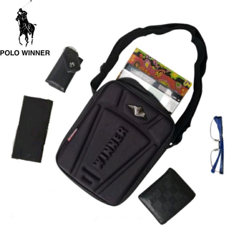 REO.14Fe23ž • POLO WINNER Selempang Pria Batok Embos / Slempang Pria / Tas Pria / Tas Selempang Pria