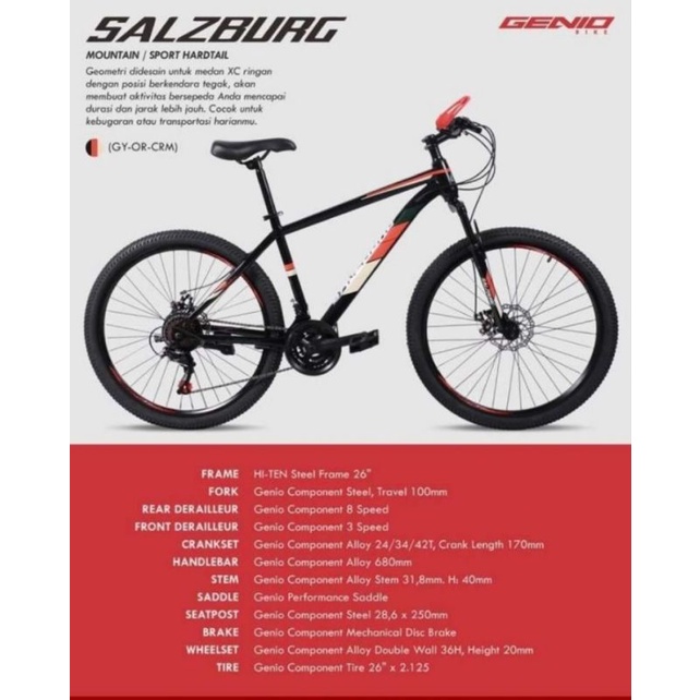 Sepeda gunung MTB Genio Salzburg 26 inch