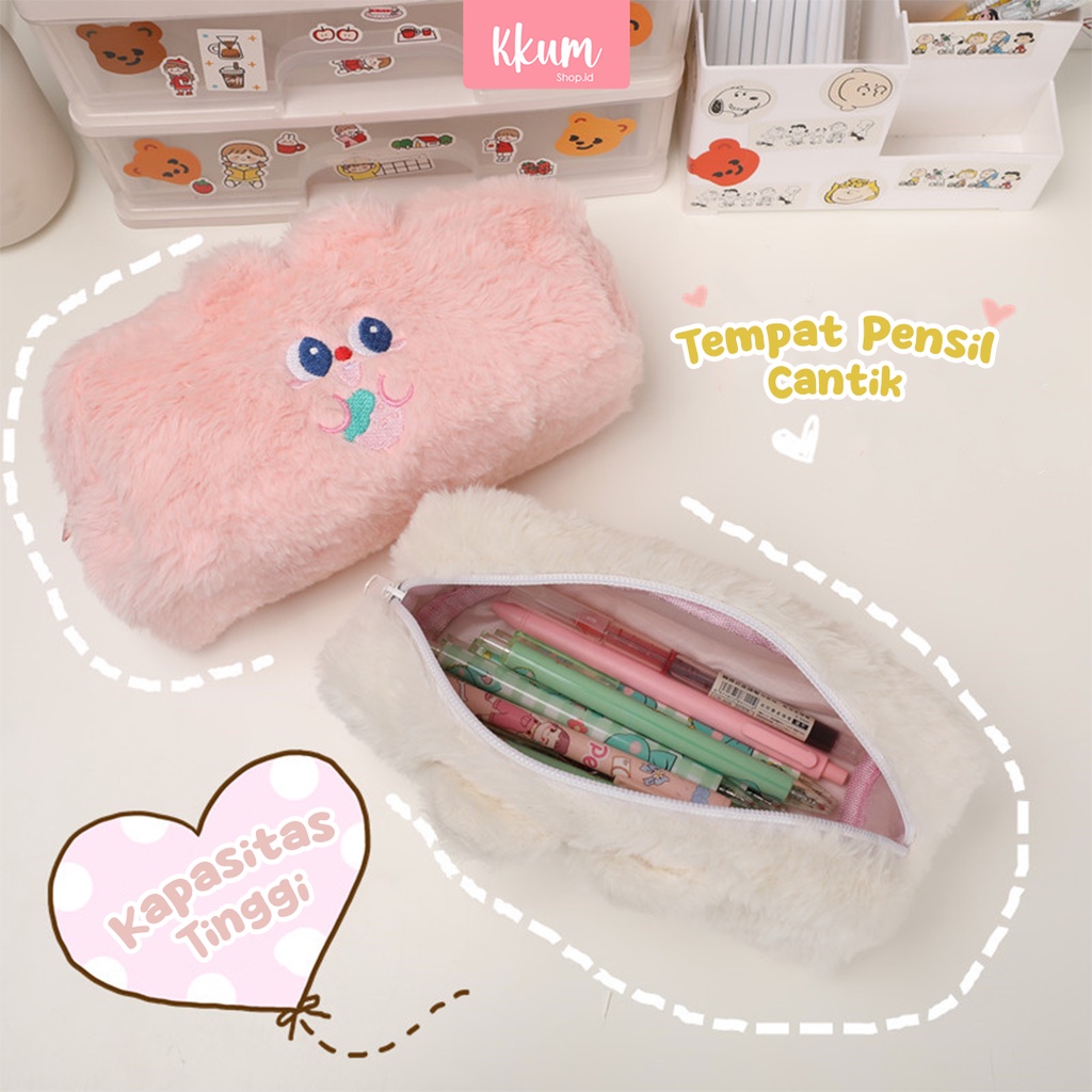 

Tempat Pensil Bulu Soft Cute/ Tas Pensil Kosmetik/ Pouch Makeup Kecil