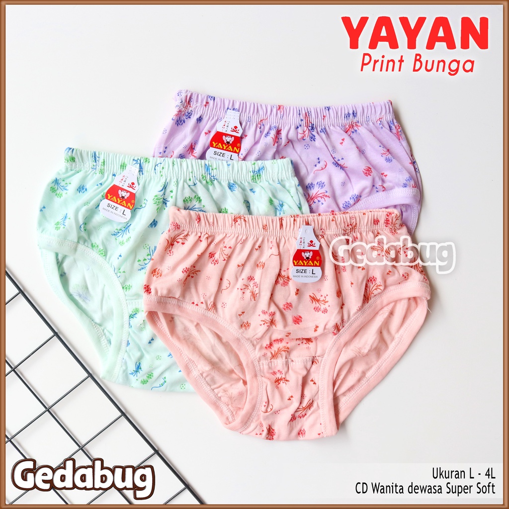 CD Wanita YAYAN Print | Celana dalam wanita dewasa Soft | Gedabug