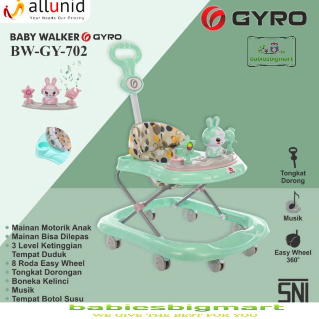 Baby Walker Gyro GY 702 Babywalker Musik Alat Bantu Belajar Jalan Baby