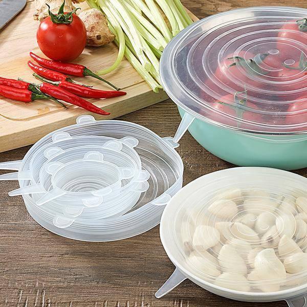 FYGALERY HL0099 Penutup Makanan Silikon 6 In 1 Elastis Food Cover Silicone Mangkok Gelas Reusable Murah