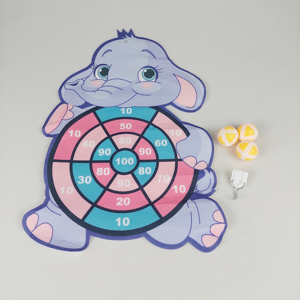 Mainan Edukasi Anak Papan Dart Target Sticky Ball Dartboard Gajah