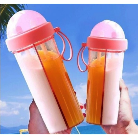 Botol Minum 600 ML Duet Sedotan 2 Sisi