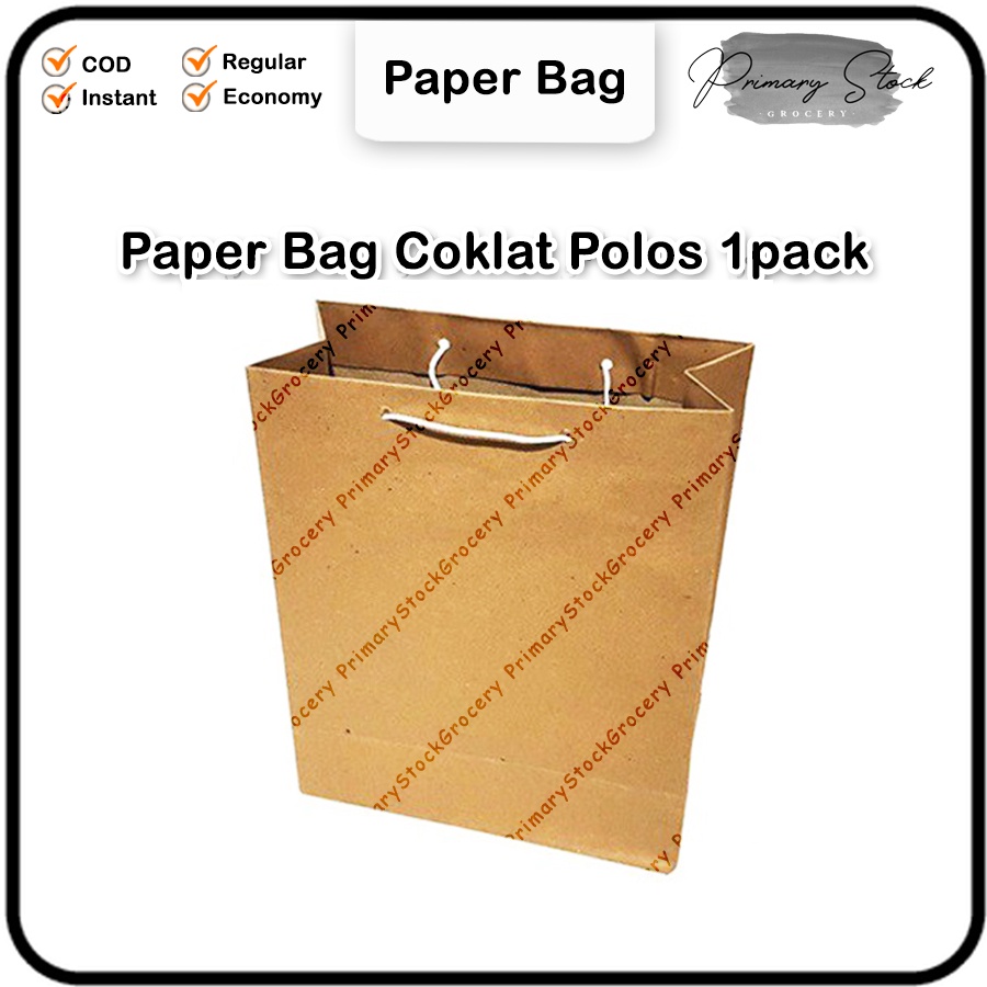 

Paper Bag Kado Polos Mini Coklat 25,5 x 21 x 9,5 cm isi 12 Pcs 1 Lusin Murah COD Instant