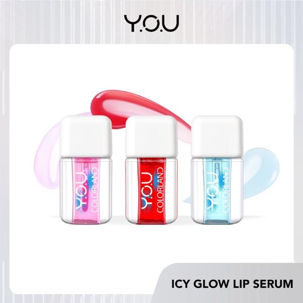 YOU Colorland Icy Glow Lip Serum | Serum Bibir | Vitamin E | Lip Balm | Pelembab Gloss Untuk Bibir Hitam | Lip Care | BPOM_Cerianti