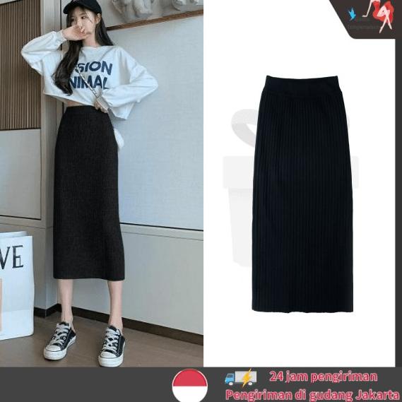 HOT SALE Rok Rajut/Rok Panjang Korea/Rok Wanita Korea/Midi Skirt/Rok Span Panjang/Rok rajut panjang
