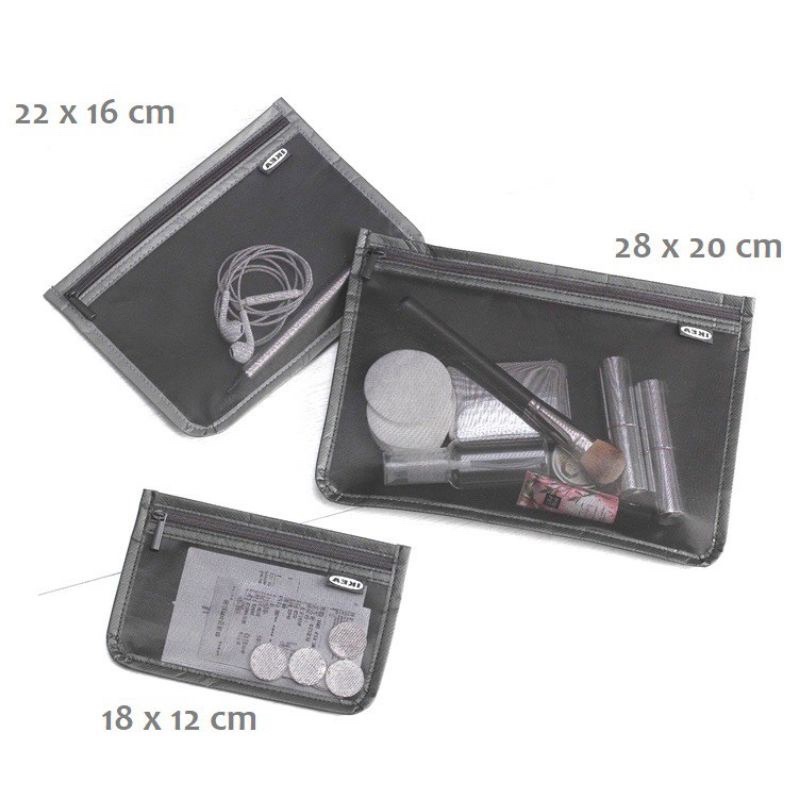 BRODERLIG Pouch isi 3pcs Organizer Askesoris kosmetik uang koin Dompet Tas Travel Penyimpanan Serbaguna