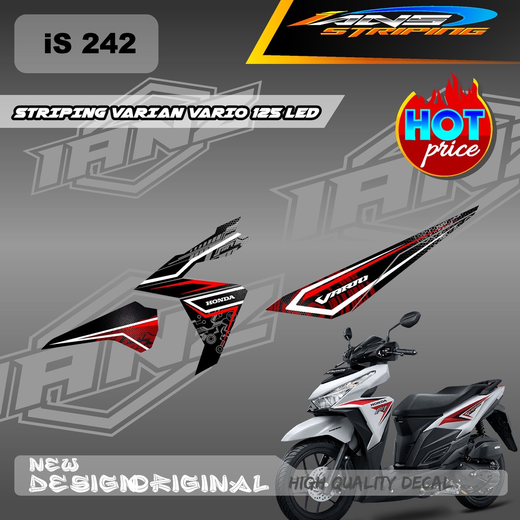 TERBARU STIKER STRIPING MOTOR HONDA VARIO 125 LED VARIASI DESAIN WARNA / STIKER DECAL HONDA VARIO110 / DECAL KERETA HONDA VARIO 125 led is 242