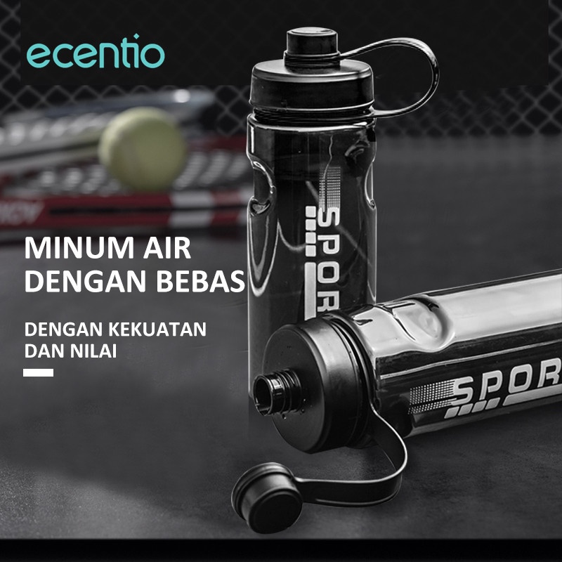 ecentio &amp; FOODI botol minum aesthetic 1.3 liter Hitam/tumbler minum olahraga/tempat minum/bottle minum sepeda anti tumpah/botol minuman besar gym portable /bicycle/BPA FREE