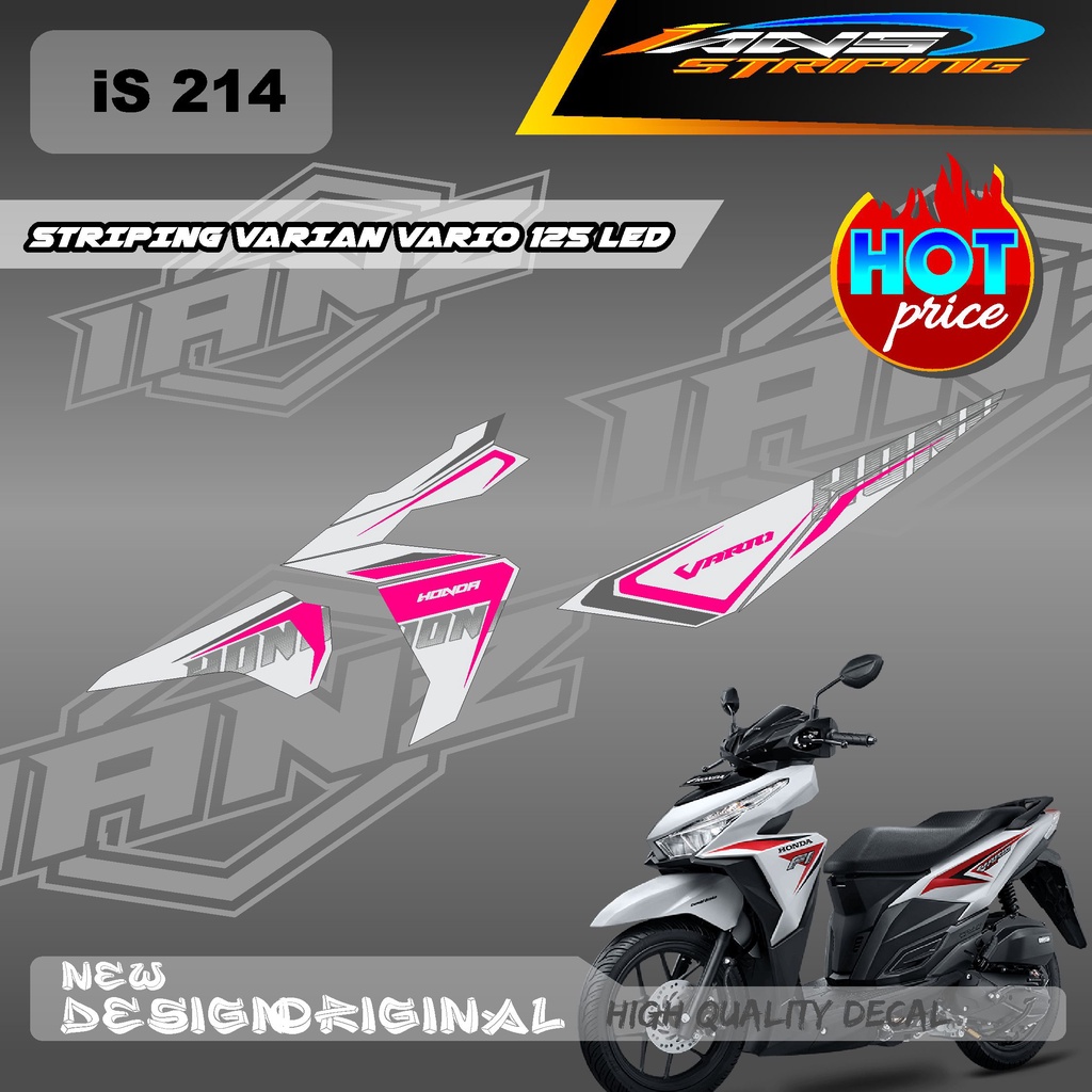 TERMURAH STIKER STRIPING DECAL VARIO 125 LED CUSTOM WARNA / STIKER SEMI FULL BODY VARIO 125 LED / DECAL KERETA HONDA VARIO 125 IS214