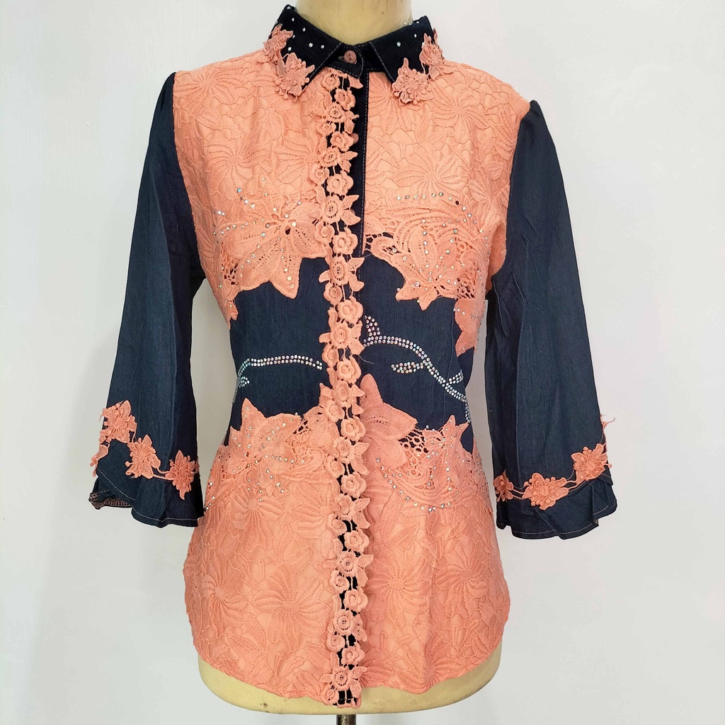 Baju Atasan Kemeja Wanita Dewasa Brokat Blouse Wanita