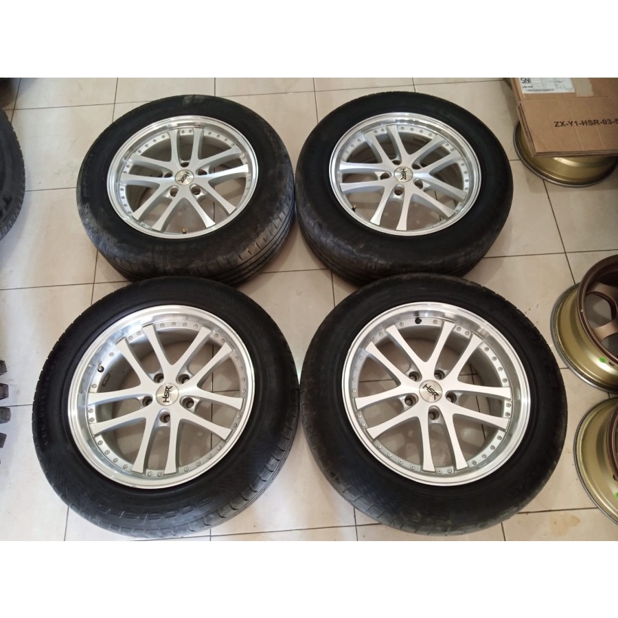 VELG MOBIL HSR SHOJI RING 17 LEBAR 7,5/8,75 LUBANG BAUT PCD 5X114 ET25/35 + BAN ACCELERA 235 55 R17