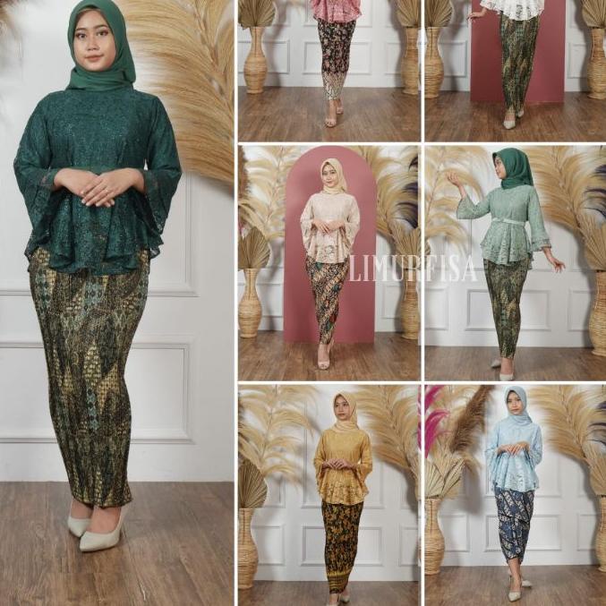 ❁ [ PART 2 ] kebaya modern brukat Rinjani harga paling murah bahan tidak panas Atasan Kebaya Brokat 