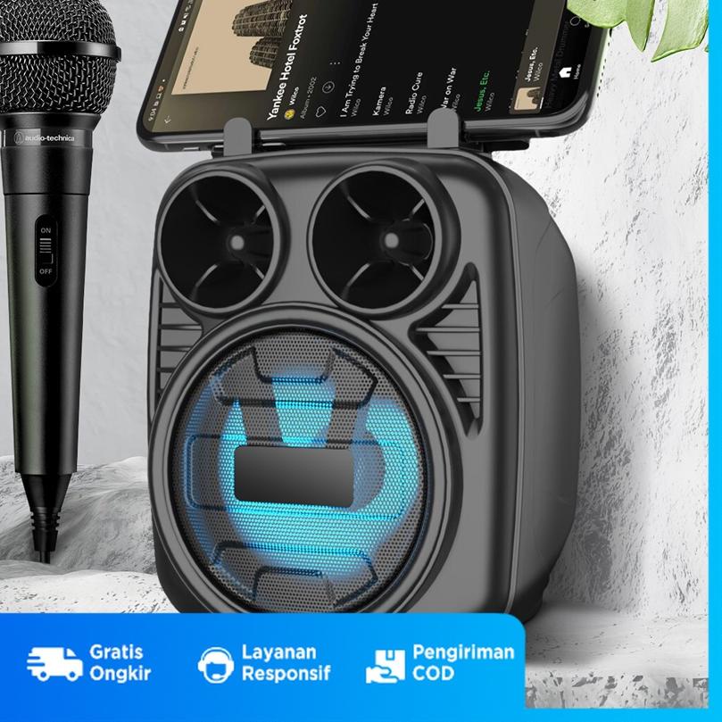 ❁ Speaker Portable Bluetooth LED 3 Inches Mobile Phone With Mic ✥