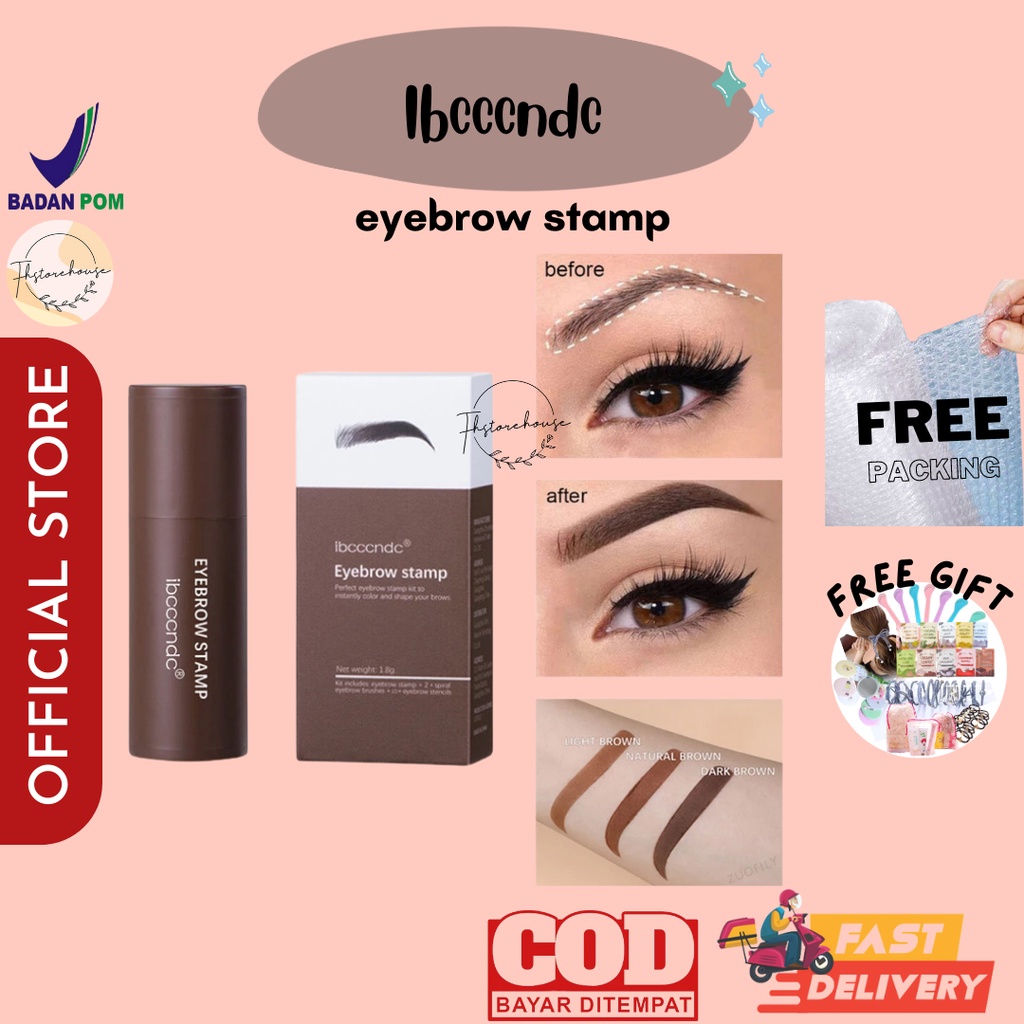 Ibcccndc Eyebrow Powder Eyebrow Stamp Sikat Alis Bubuk Perawatan