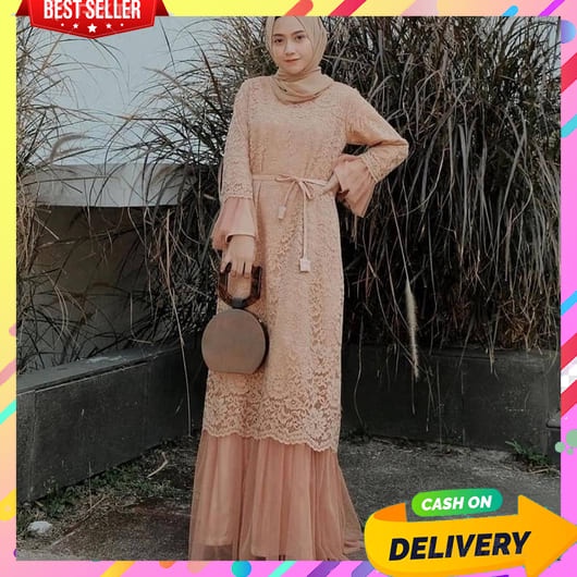 Gamis Lebaran Dewasa Terbaru Remaja Cewek Mewah Syari Khimar Games2021 Set Cadar Motif Busui Adem Ma