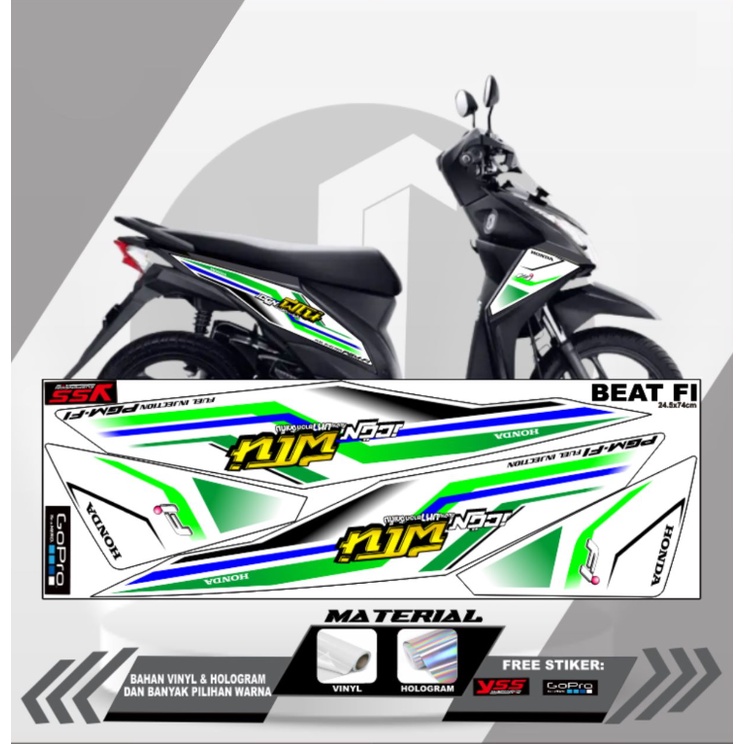 STIKER STRIPING VARIASI BEAT FI 2012-2015 LIS SEPEDA MOTOR BEAT|STICKER MOTOR HONDA|KRETA BEAT FI 20