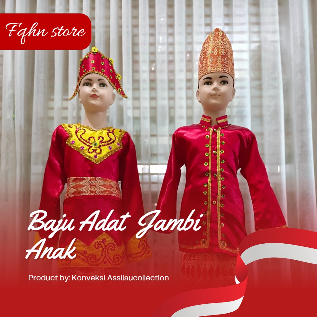 Baju adat anak Jambi satuan (Laki/Cewek)