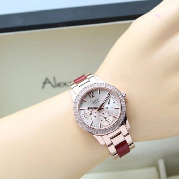 jam tangan wanita  jam tangan wanita alexander cristie original ac2463 red rose gold Gratis Ongkir Terlaris Terbaru Bisa COD Anti Air Termurah Kirim Hari Ini Waterproof Korea R2P6