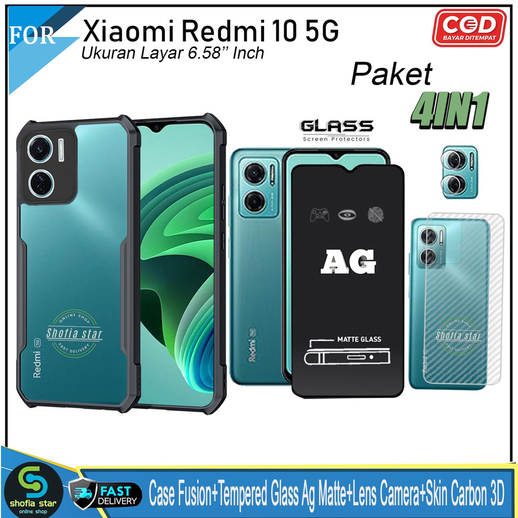 Promo 4in1 Case Xiaomi Redmi 10 5G Redmi 10 2022 Note 10 Note 10s Note 10 Pro Note 11 Note 11s Softcase Fusion Shockproof Transparan Protect Casing