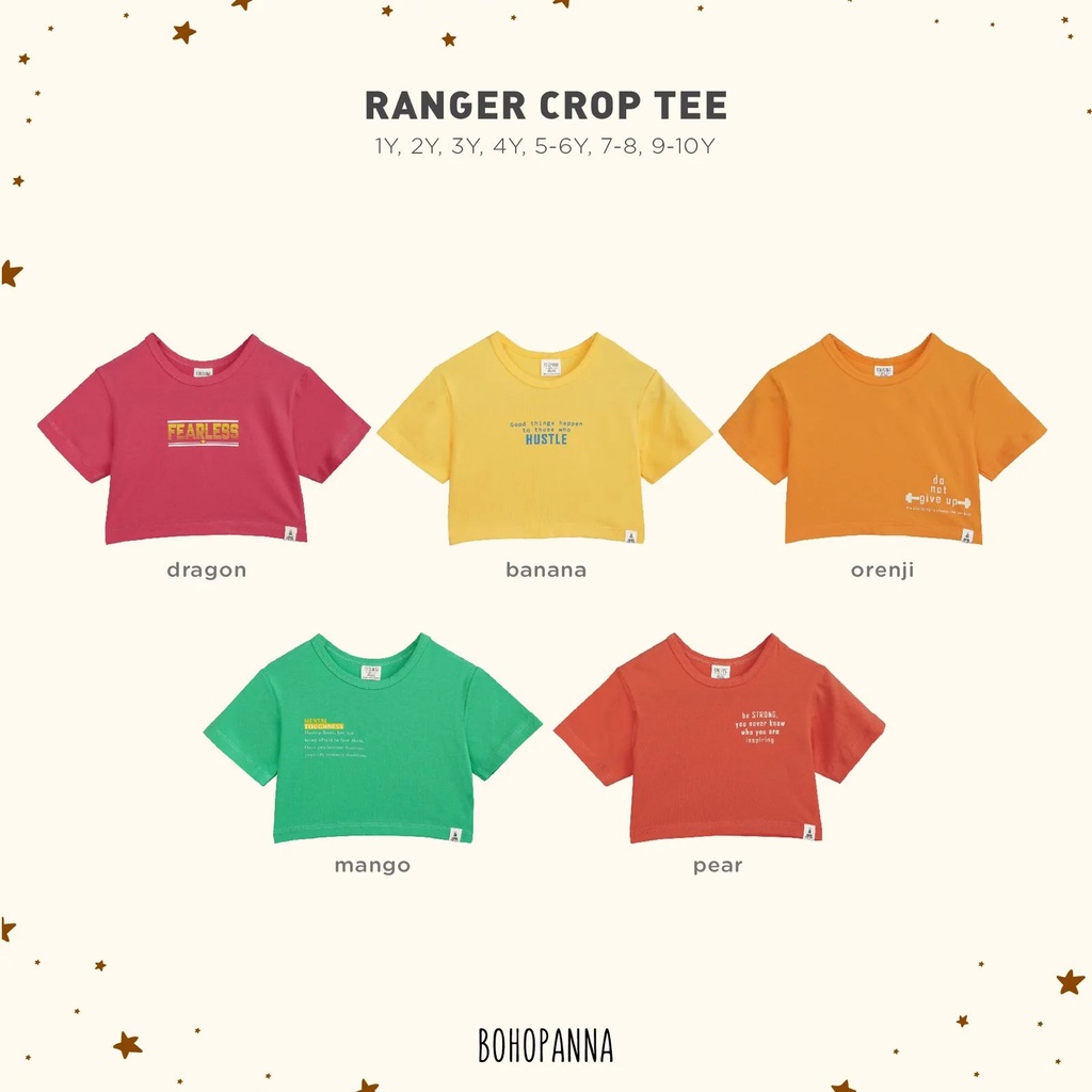 Bohopanna Ranger Crop Tee - Atasan Anak Perempuan