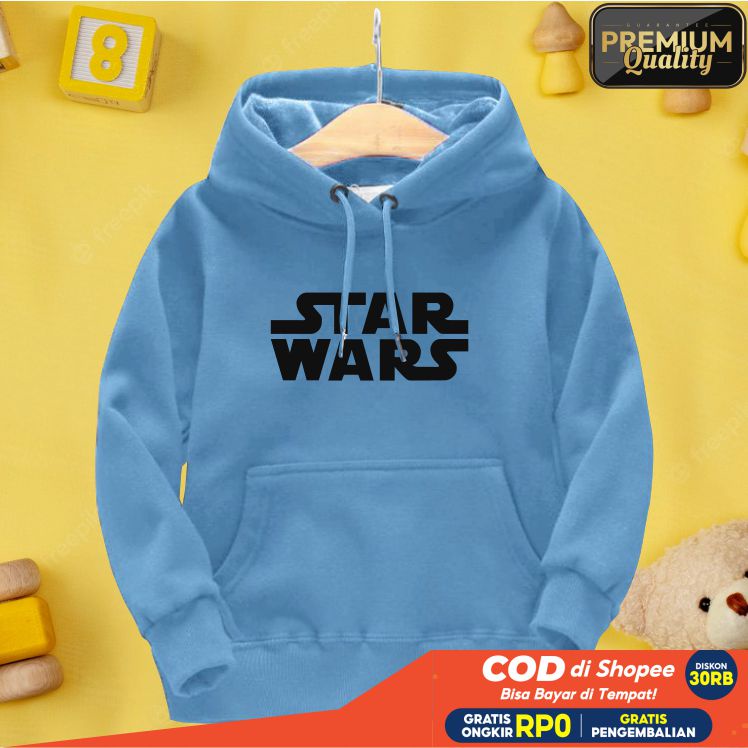 STAR WARS Jaket Distro Sweater Hoodie anak Laki-laki perempuan LOGO FLEECE TEBAL