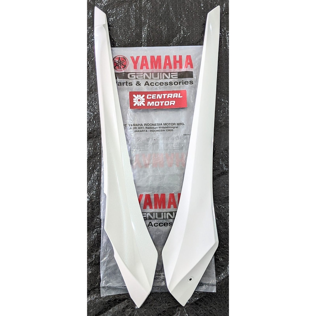 COVER KAFER MOLE SAYAP SIRIP SAMPING BAWAH XMAX X MAX 250 PUTIH METALIK SET KANAN KIRI ORIGINAL YAMA