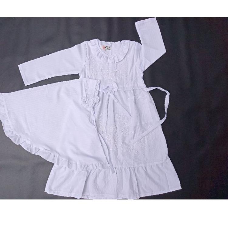 ۝ Gamis putih gamis manasik gamis muslim anak perempuan bahan katun Doby katun minyak dan wolfish ☁