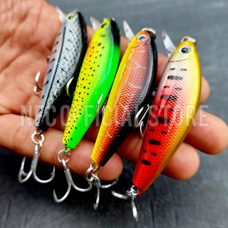 Lure Minnow Sinking 6,5 cm 10 gram Treble Hook 3X Strong BEST KILLER ACTION Long Cast