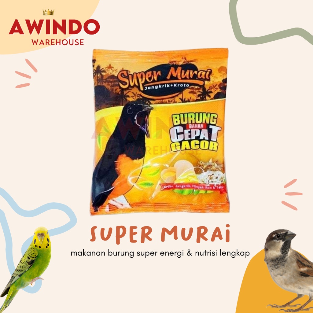 SUPER MURAI - Makanan Pakan Voer Burung Murai Kacer Kroto Sari Jangkring Jantet Pleci