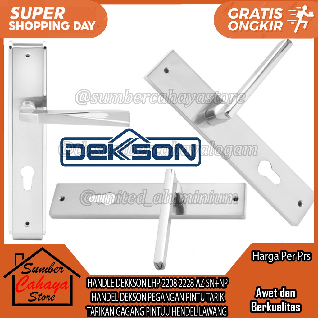 HANDLE DEKKSON LHP 2208 2228 AZ SN+NP HANDEL DEKSON PEGANGAN PINTU TARIK GAGANG PINTUU HENDEL LAWANG