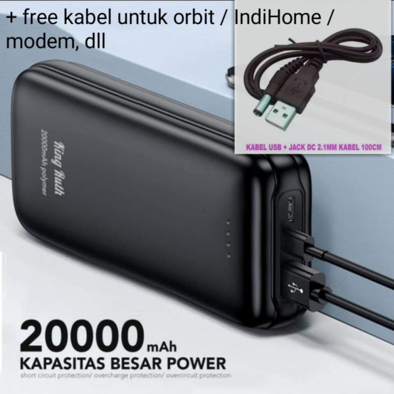 Powerbank + kabel power modem/IndiHome / orbit