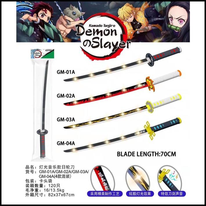 Demon Slayer Blade Mainan Pedang Anak Sword Pedang Samurai Blade Lampu