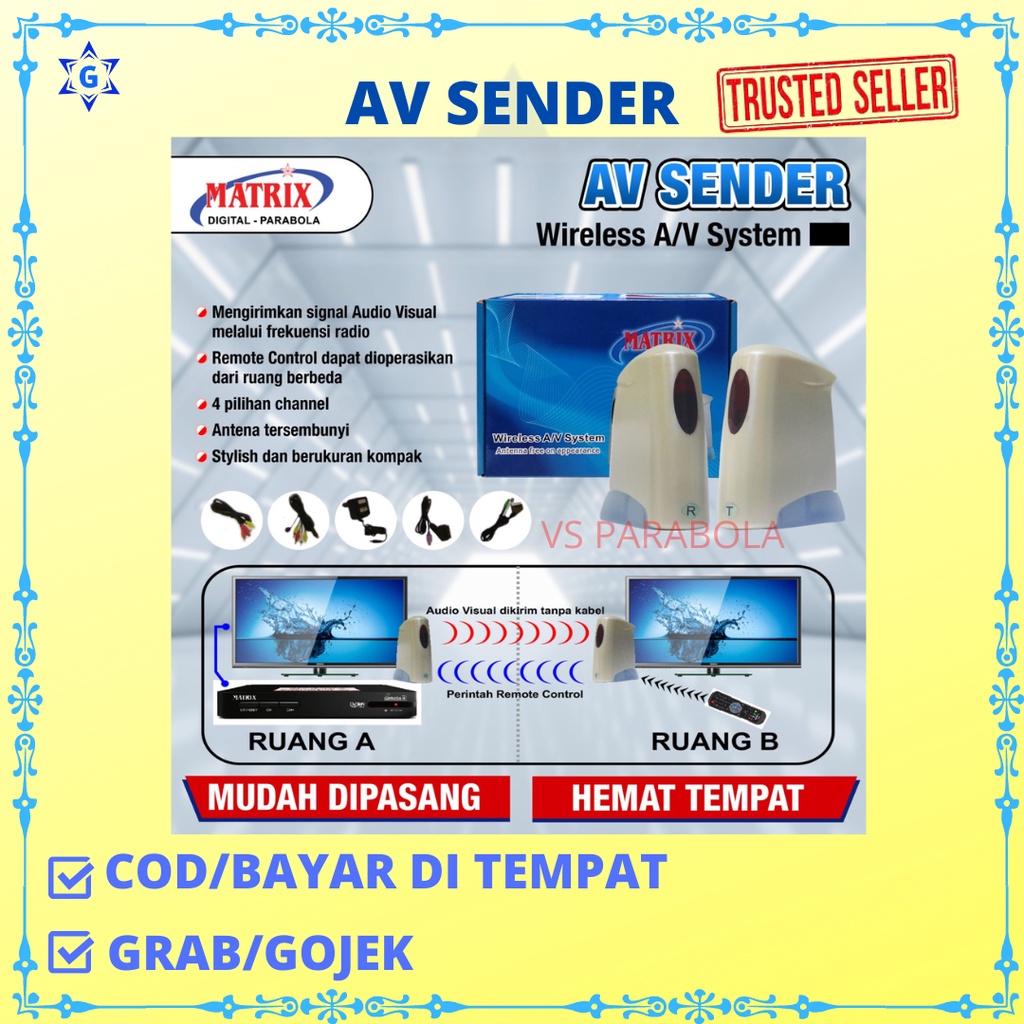 AV SENDER MATRIX WIRELESS REMOTE EXTENDER SINYAL AUDIO VIDEO NIRKABEL