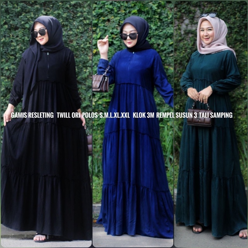 GAMIS TWILL ORI SUSUN POLOS, GAMIS TWILL ORI SERAT MIRING ASLI PEKALONGAN