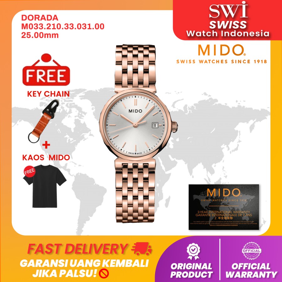 Jam Tangan Wanita Mido M033.210.33.031.00 Dorada Analog